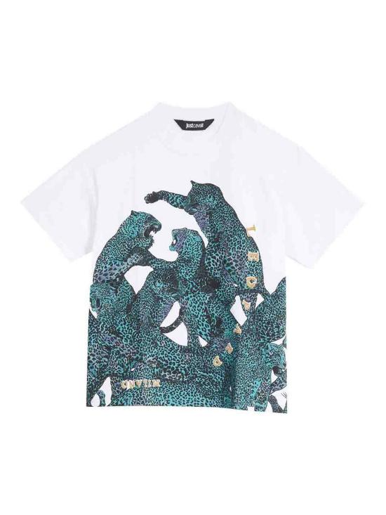 25SS 저스트까발리 반팔 티셔츠 78OAHA06CJ718003 Multicolour