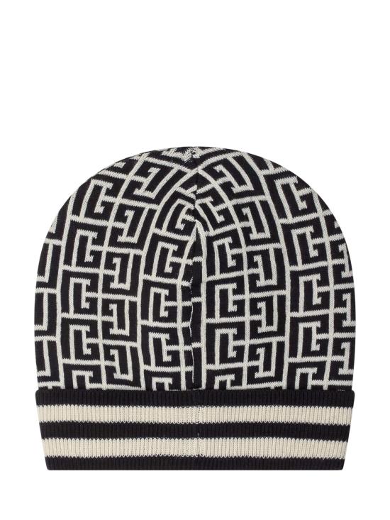 25FW [키즈] 발망 모자 BX0P07Z2312 104NE IVORY BLACK - BALMAIN