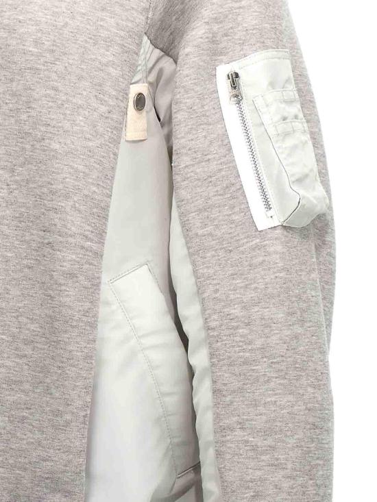  사카이 후드 티셔츠 SCM219381 Grey - SACAI