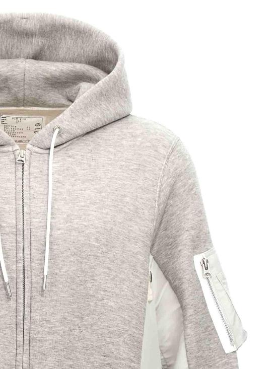  사카이 후드 티셔츠 SCM219381 Grey - SACAI