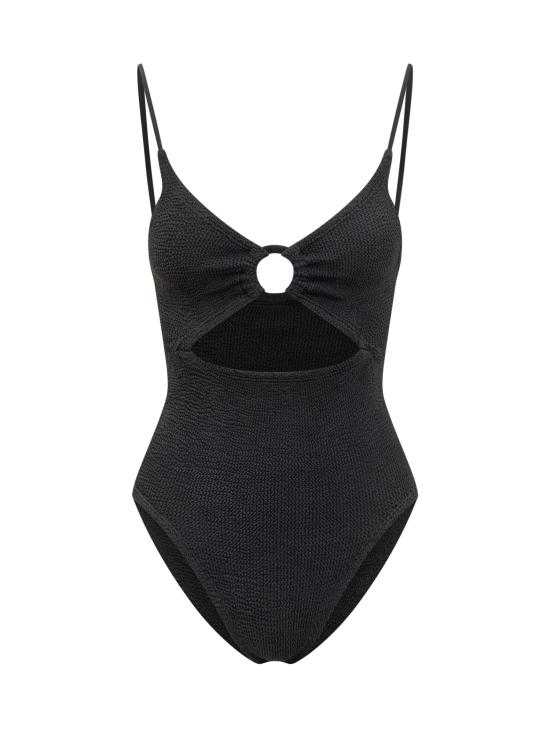 25SS 훈자 지 원피스 수영복 SCRYSTALCR BLACK