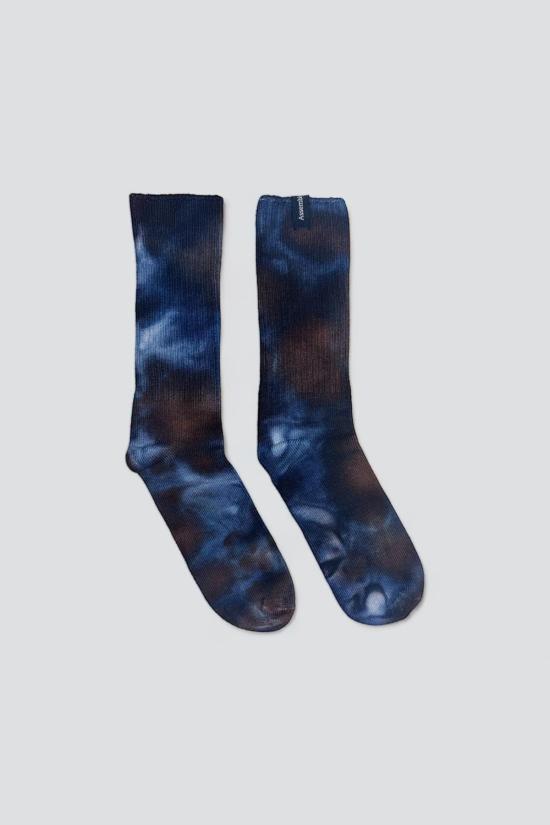  어셈블리 뉴욕 양말 조립 대나무 다크 블루 산성 타이 다이