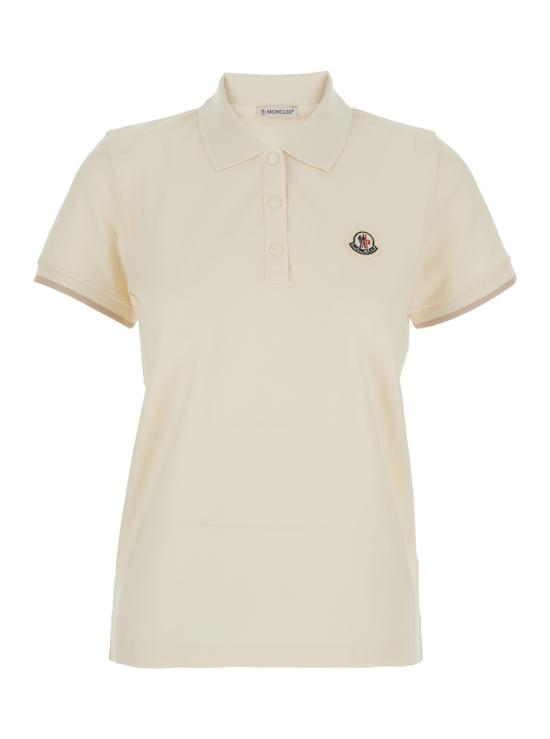 25FW 몽클레어 로고 패치 코튼 피케 폴로 셔츠 8A0000484720034 WHITE DOM