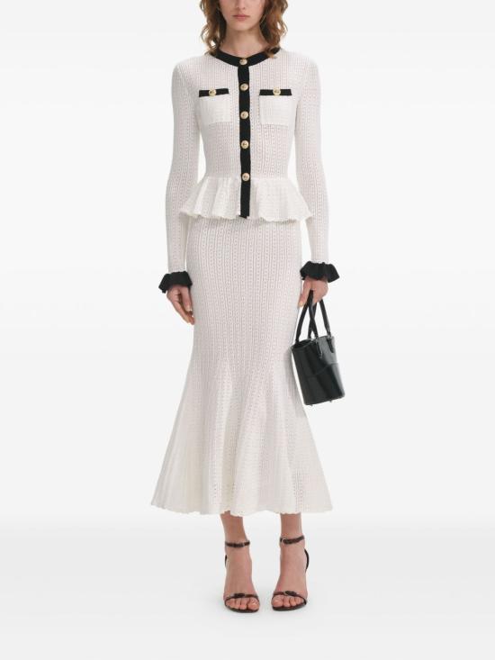 25FW 셀프 포트레이트 미디 원피스 PF25092MWHITE DOM