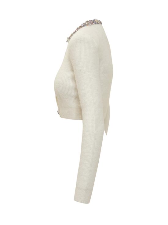 25FW 셀프 포트레이트 엠벨리시드 트림 가디건 AW25135CC CREAM - SELF PORTRAIT