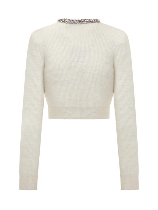 25FW 셀프 포트레이트 엠벨리시드 트림 가디건 AW25135CC CREAM - SELF PORTRAIT