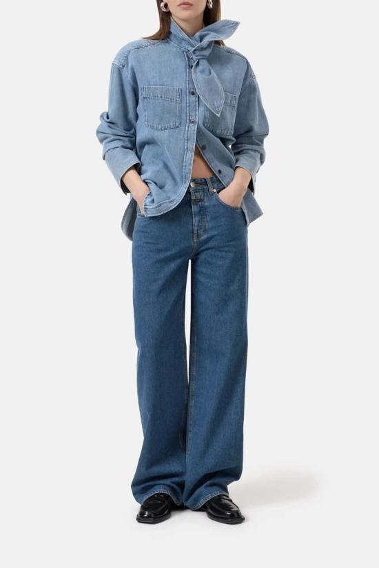  클로즈드 데님 셔츠 닫힌 스카프 셔츠 - CLOSED