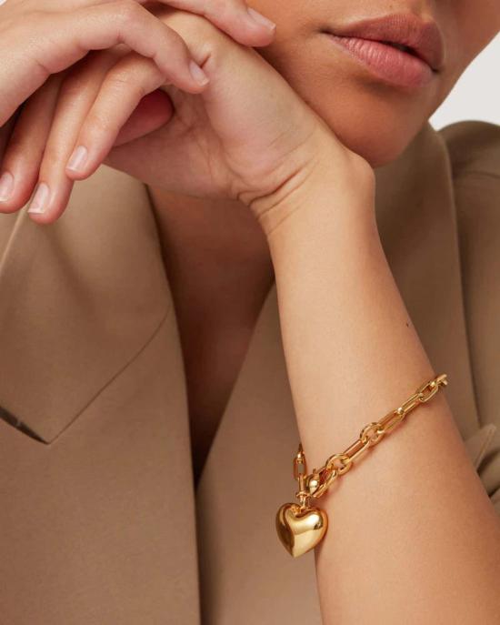  제니 버드 바디 주얼리 퍼피 하트 브레이슬릿 골드