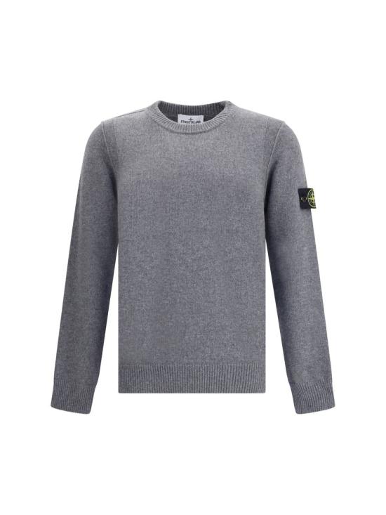 25FW 스톤 아일랜드 5100072 리버스 스티치 리테일 램스울 크루넥 스웨터 K2S155100072S00A3V0M6B CHARCOAL GREY MELANGE DOM