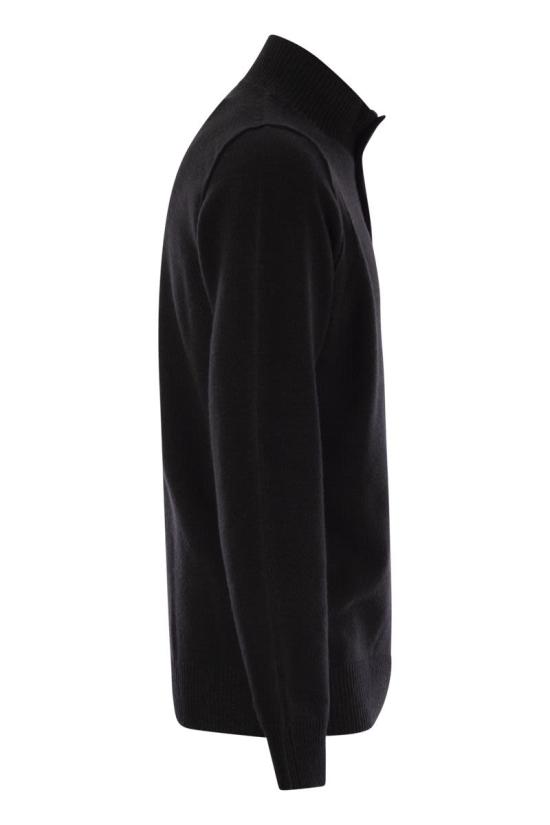 25FW 스톤 아일랜드 하프 집업 니트 스웨터 K2S155100040S00A3V0029 BLACK DOM - STONE ISLAND