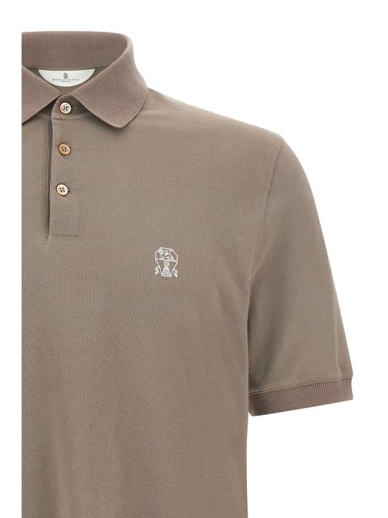 25FW 브루넬로 쿠치넬리 폴로 티셔츠 ME8548770COC13 BEIGE DOM - BRUNELLO CUCINELLI