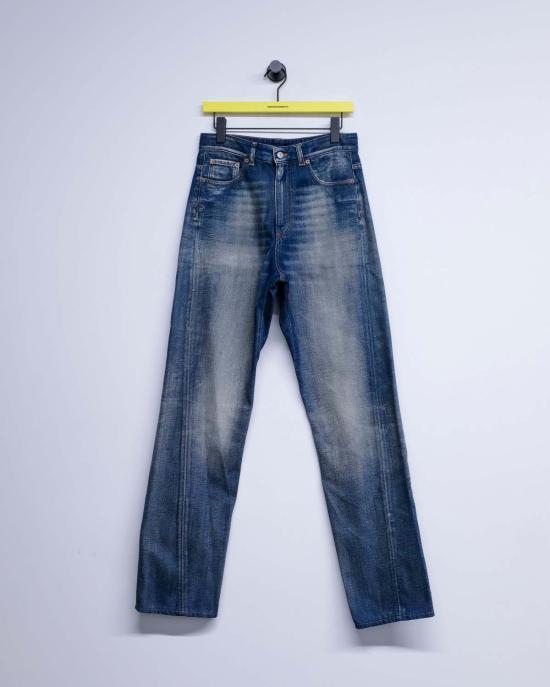  MM6 메종마르지엘라 데님 팬츠 Mm6 메종 마르지엘라 워시드 인디고 트위스트 심 5포켓 진 - MM6 MAISON MARGIELA