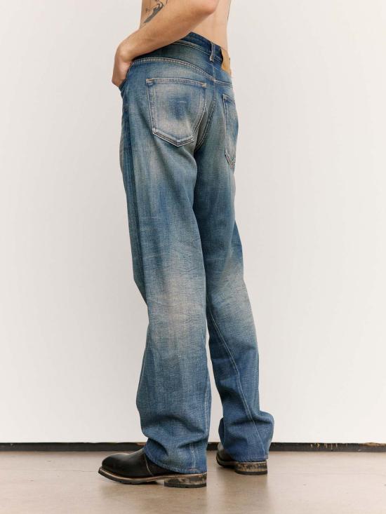  MM6 메종마르지엘라 데님 팬츠 Mm6 메종 마르지엘라 워시드 인디고 트위스트 심 5포켓 진 - MM6 MAISON MARGIELA