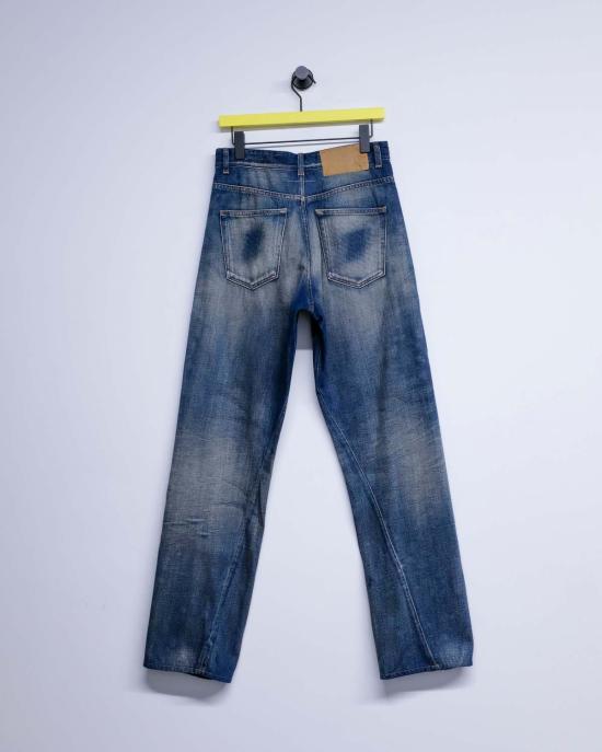  MM6 메종마르지엘라 데님 팬츠 Mm6 메종 마르지엘라 워시드 인디고 트위스트 심 5포켓 진 - MM6 MAISON MARGIELA