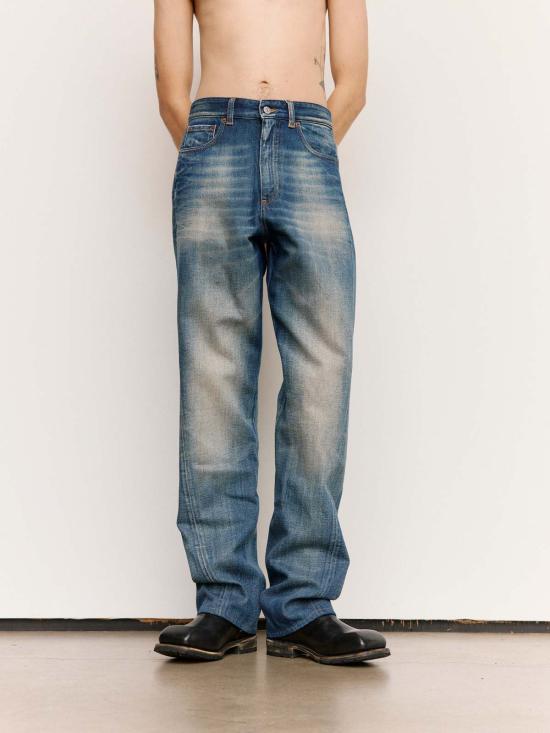  MM6 메종마르지엘라 데님 팬츠 Mm6 메종 마르지엘라 워시드 인디고 트위스트 심 5포켓 진