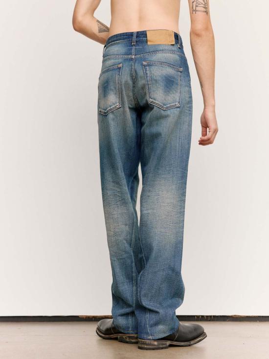  MM6 메종마르지엘라 데님 팬츠 Mm6 메종 마르지엘라 워시드 인디고 트위스트 심 5포켓 진 - MM6 MAISON MARGIELA