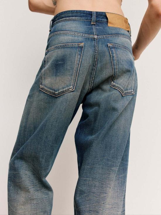  MM6 메종마르지엘라 데님 팬츠 Mm6 메종 마르지엘라 워시드 인디고 트위스트 심 5포켓 진 - MM6 MAISON MARGIELA