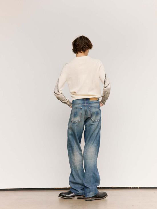  MM6 메종마르지엘라 데님 팬츠 Mm6 메종 마르지엘라 워시드 인디고 트위스트 심 5포켓 진 - MM6 MAISON MARGIELA