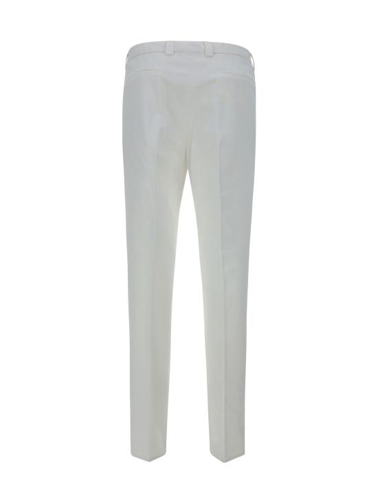 26FW 브루넬로 쿠치넬리 플리츠 레저 코튼 개버딘 팬츠 M252DE1450 C2200 WHITE - BRUNELLO CUCINELLI