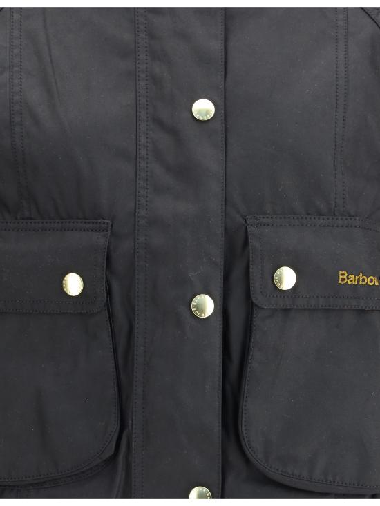 26FW 바버 크롭드 비드넬 왁스 재킷 LWX1403 BK71 BLACK - BARBOUR