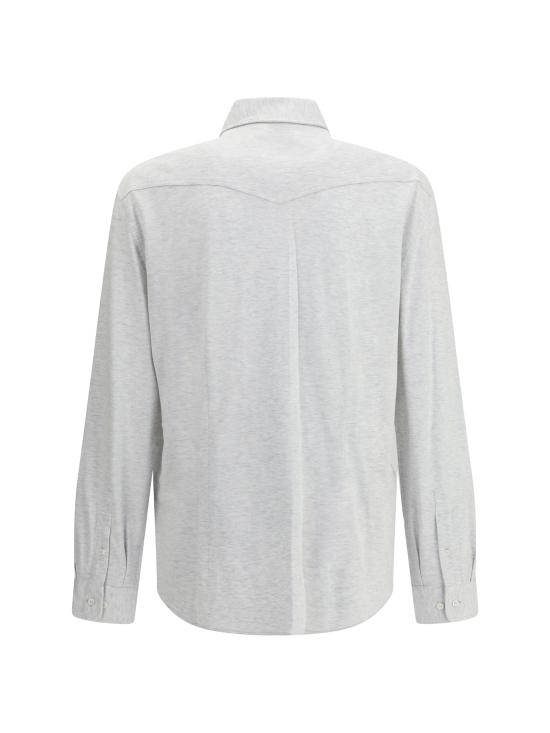 25FW 브루넬로 쿠치넬리 피케 셔츠 ME8546666 C3657 GREY - BRUNELLO CUCINELLI