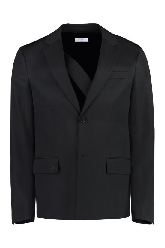 25SS 오프화이트 수트 자켓 OMEN063F23FAB001 1010 Black