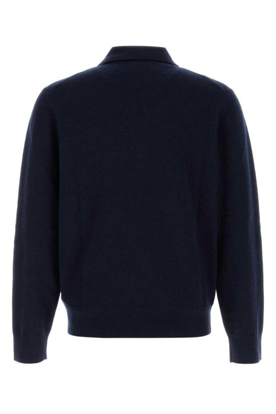 25FW 버버리 롱 슬리브 캐시미어 블렌드 폴로 셔츠  8113268 A1222 BLUE - BURBERRY