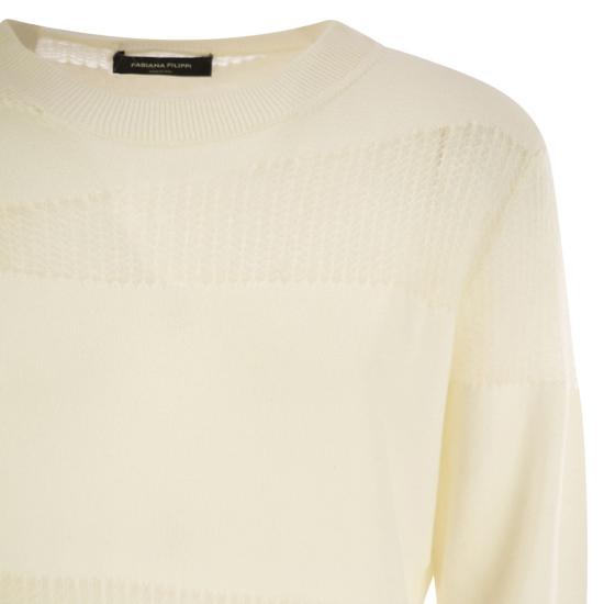 25FW 파비아나 필리피 플래티넘 모헤어 스웨터 MAD225F507 WHITE - FABIANA FILIPPI