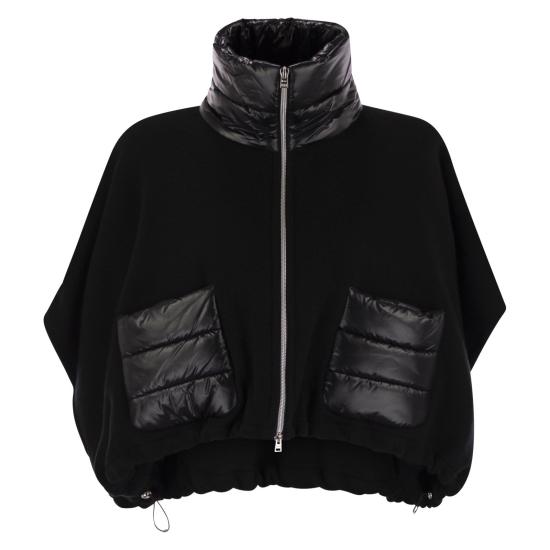 25FW 에르노 A 셰이프 리조트 쇼트 판초 GI00042DR BLACK