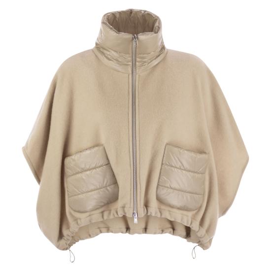 25FW 에르노 A 셰이프 리조트 쇼트 판초 GI00042DR BEIGE