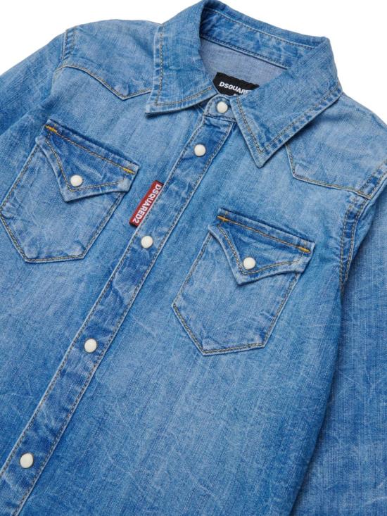 25FW [주니어] 디스퀘어드2 셔츠 DQ2887D0AEX DQ01 Blue - DSQUARED2