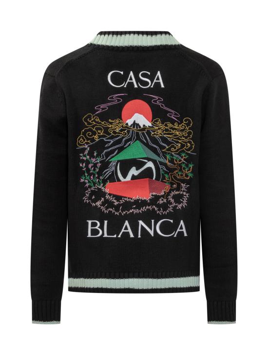 25FW 카사블랑카 가디건 MPF25KW1001 01 STACKED CASA MOUNTAIN TEMPLE - CASABLANCA