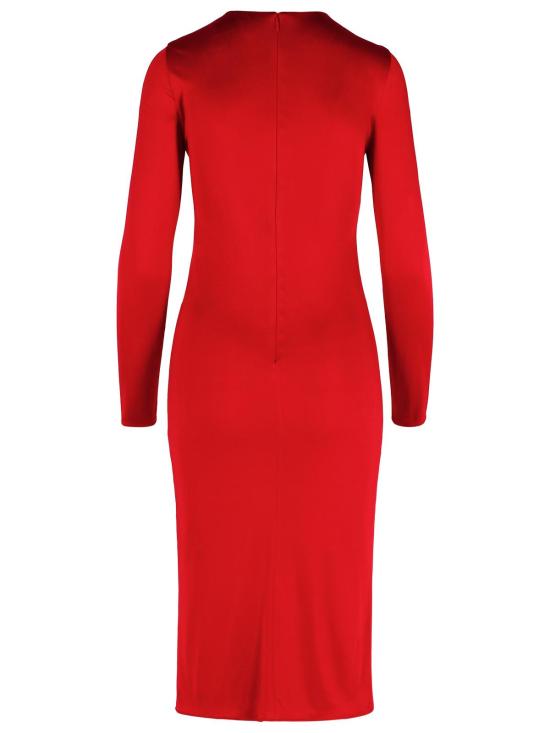 25SS 베르사체 미디 원피스 1018475 1A124971RB30 Red - VERSACE