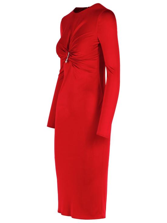 25SS 베르사체 미디 원피스 1018475 1A124971RB30 Red - VERSACE