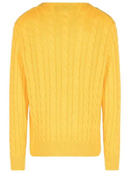 25SS 폴로 랄프로렌 로고 자수 케이블 니트 스웨터 710775885004 Yellow - POLO RALPH LAUREN