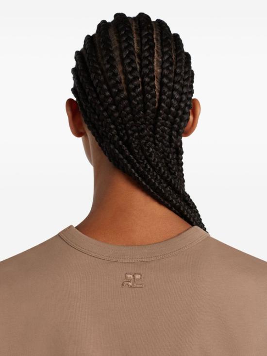 25FW 쿠레쥬 반팔 티셔츠 325JTS217JS0233 1098 Brown - COURREGES