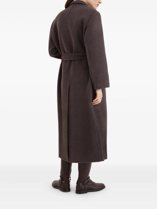 25FW 브루넬로 쿠치넬리 브루넬로 쿠치넬리 더블 브레스티드 피 코트 MD5329893C017 Brown - BRUNELLO CUCINELLI