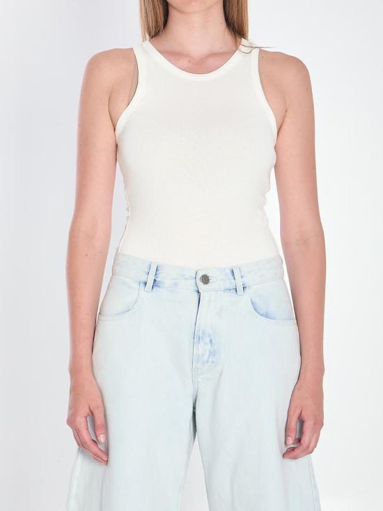 25FW 알라이아 민소매 티셔츠 9282078 AA9B0382J085B 020 WHITE