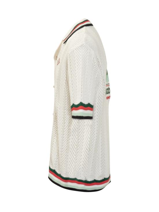 25FW 카사블랑카 반팔 셔츠 MPF25KW996 01 WHITE - CASABLANCA