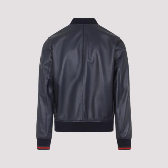 26SS 구찌 자수로고 봄버 레더 자켓 793726 XNA3M 4044 BLUE - GUCCI