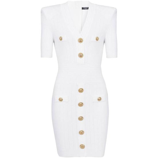 25SS 발망 숏 원피스 EF1R6045 KB07 0FA WHITE