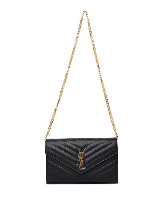 26SS 생로랑 레더 카산드라 체인 월렛 377828BOW011000 Black