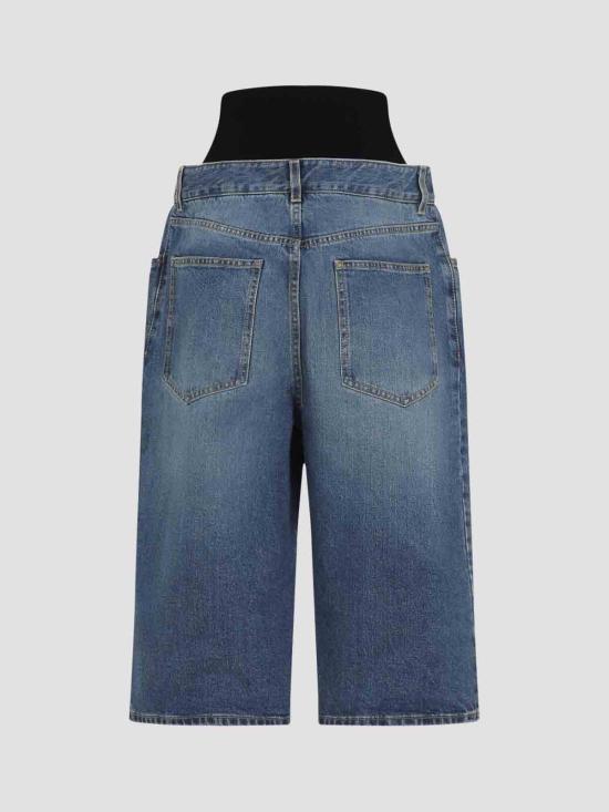  알라이아 데님 숏팬츠 AA9P1142T536A525 Light Beige - ALAIA