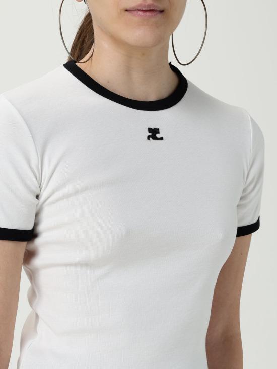 25FW 쿠레쥬 반팔 티셔츠 VESJTS017JS0070 0098 White - COURREGES