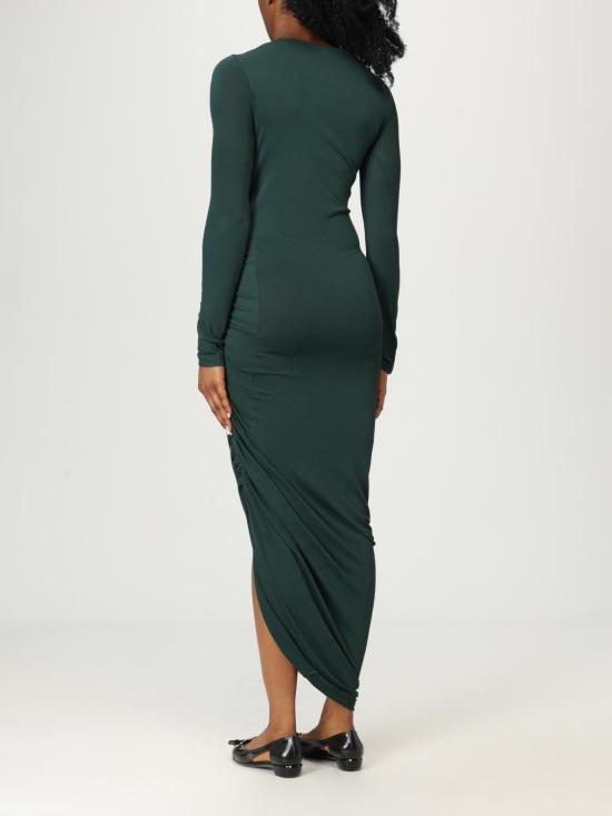 25FW 살바토레 페라가모 롱 원피스 785370 005 Moss Green - SALVATORE FERRAGAMO