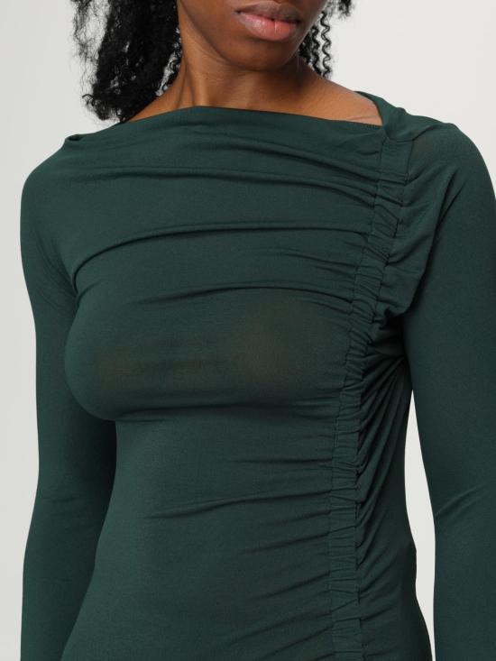 25FW 살바토레 페라가모 롱 원피스 785370 005 Moss Green - SALVATORE FERRAGAMO