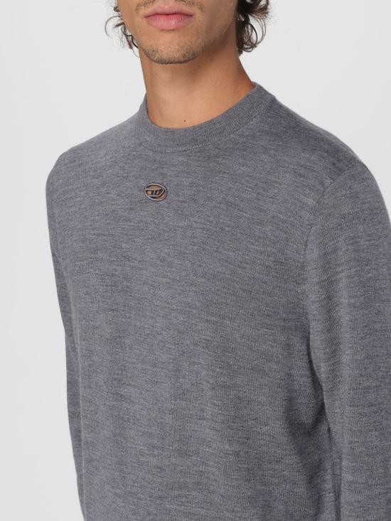 25FW 디젤 K 밸리엄 컷아웃 로고 울 점퍼 A174420DCCH 96K Grey - DIESEL