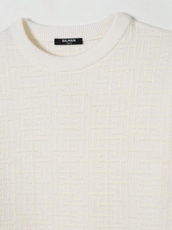 25FW [키즈] 발망 풀오버 BX9P30W0012 100 White - BALMAIN
