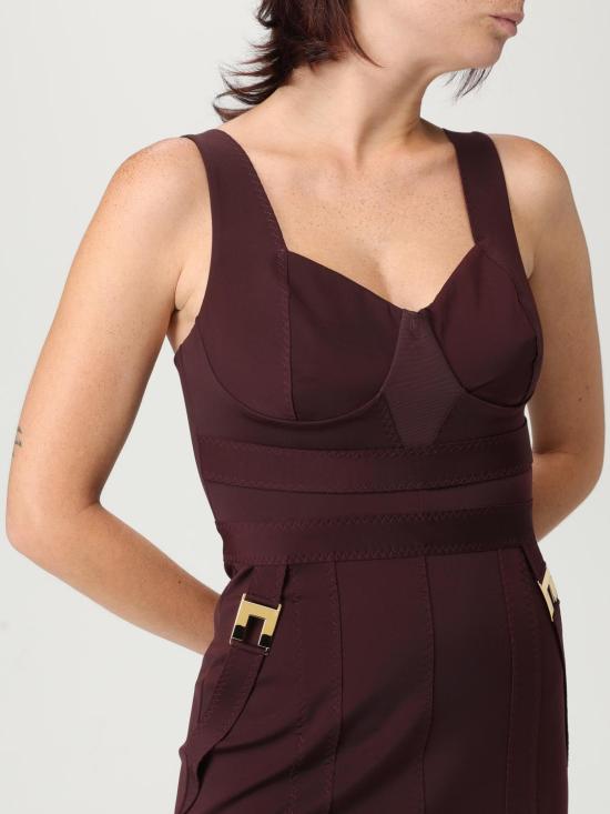 25FW 엘리자베타프랜치 미디 원피스 AB810 EA4 Burgundy - ELISABETTA FRANCHI