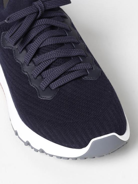 25FW 브루넬로 쿠치넬리 코튼 니트 세미 폴리쉬드 카프스킨 러너 MZUPMBO252 CP307 Blue - BRUNELLO CUCINELLI